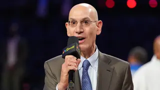 NBA Commissioner Adam Silver speaking to media at Intuit Dome
