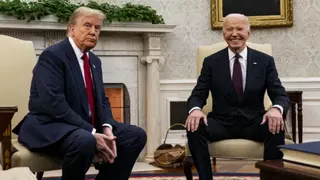 Donald Trump and Joe Biden in Oval Office