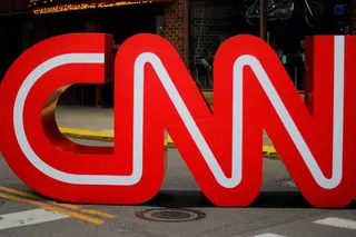 FILE PHOTO: The CNN logo stands outside the venue of the second Democratic 2020 U.S. presidential candidates debate, in the Fox Theater in Detroit, Michigan, U.S., July 30, 2019. REUTERS/Brian Snyder/File Photo