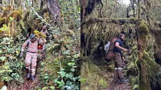搜救地点地形崎岖险峻，搜救队需穿越狭窄蜿蜒的山路。（图由消拯局提供）