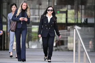 Eileen Wang, the former mayor of Arcadia, California, exits federal court in Los Angeles after pleading guilty on charges of acting as an illegal agent for the Chinese government on Friday. Photo: AP
