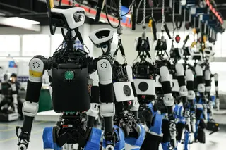 Humanoid robots at the Beijing Innovation Center of Humanoid Robotics. In 2025, China installed more industrial robots than the rest of the world combined, said a report.
