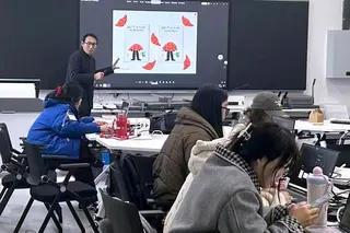 Mr Ma Yong conducting a class on packaging design at a college in Zhejiang. He said it is up to designers like himself to continuously upgrade their understanding of the technology to help them in their work.