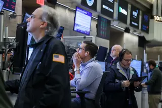 Traders work on the floor of&nbsp;the New York Stock Exchange.