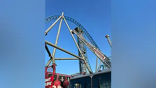 Eight passengers were stranded near the top of the Iron Shark roller coaster