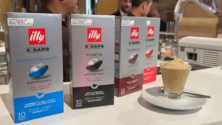 義大利Illy強調注重永續環保，咖啡膠囊使用可回收的材質。(中央社)