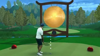 Preparing to golf at a gong in Normal Golf Game.