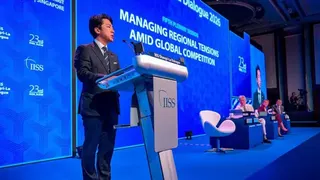 小泉進次郎5月31日在香格里拉對話會上演講。