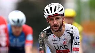 Adam Yates finishes stage 2 of the Giro d'Italia 2026