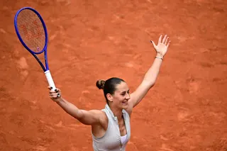 Ukraine’s Marta Kostyuk celebrates after winning against Poland’s Iga Swiatek at the end of their women’s singles match on day 8 of the French Open tennis tournament on Court Philippe-Chatrier at the Roland-Garros Complex in Paris May 31, 2026. — AFP pic