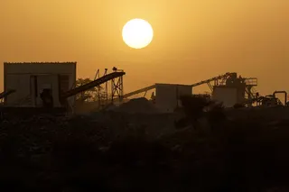This photograph taken on May 18, 2026 shows a stone crushing plant on the outskirts of Rajasthan’s Neem Ka Thana town. — AFP pic