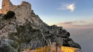 Reuters Israeli soldiers walk through the ruins of Beaufort Castle, whose keep stands high above them in the left of the picture.