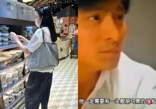 天王刘德华（右图）的妻子朱丽蒨一向鲜少公开露面，近日她被网民在超市野生捕获，引起热议。 （互联网）