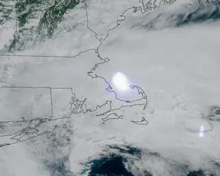 a satellite image of a meteor exploding