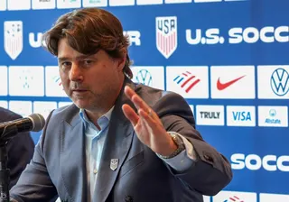The US Men's National Team's (USMNT) head coach Argentine Mauricio Pochettino speaks during the announcement of the USMNT 2026 World Cup roster in New York. — AFP pic