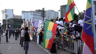 Supporters and voters in Addis Ababa, Ethiopia.