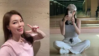 曾馨瑩秀出練舞照，模樣就像少女。（取材自IG）
