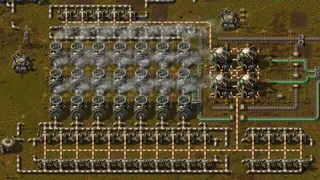 A factory in Factorio.