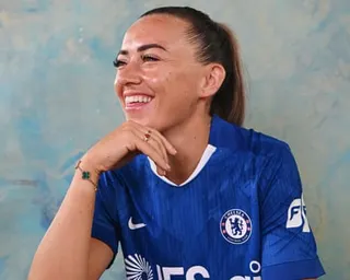 Katie McCabe in a Chelsea shirt