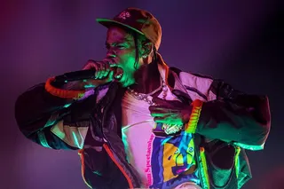 Scott performs during the Rolling Loud Miami hip-hop festival at Hard Rock Stadium in Miami Gardens, Florida, in July 2022. Photo: Miami Herald / Tribune News Service via Getty Images