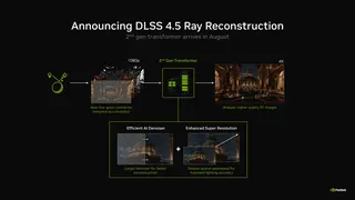 A promotional diagram for Nvidia's DLSS 4.5 Ray Reconstruction, as presented as part of a wider collection of announcements at Computex 2026