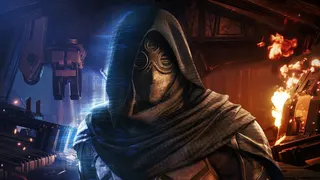 A Dune character in hood and mask
