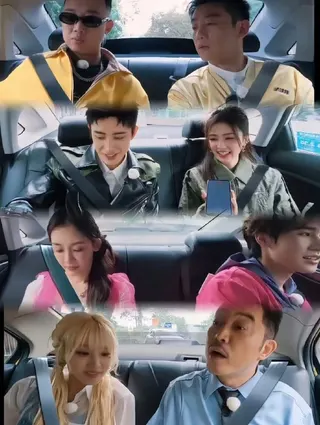 有網友眼尖發現，中國好幾檔綜藝節目當中，藝人搭車時身上的安全帶是「後期用P的」。翻攝自微博