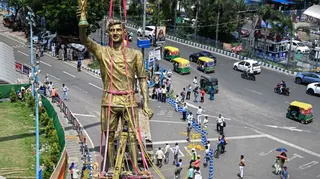 MESSI'S STATUE IN INDIA'S KOLKATA