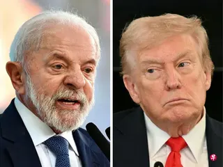 巴西总统卢拉（左）和美国总统特朗普（右）长期观念不和。巴西官员认为，特朗普政府拟议的关税是政治性报复。 （法新社）