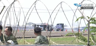空軍岡山基地2日發生T-34墜機事故。（圖／中天新聞）