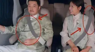 劉濤、沙溢等嘉賓的安全帶也被挖出有明顯的P圖痕跡。(取材自微博)