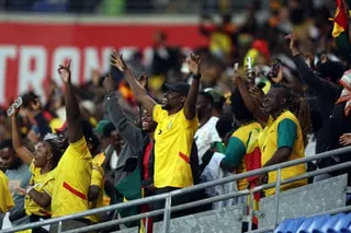 Ghana fans enjoy the friendly in Wales