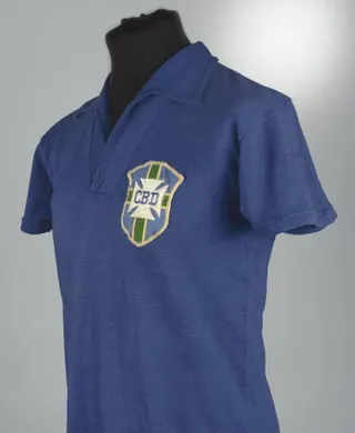Pele’s blue brazil shirt from the 1958 World Cup final