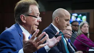 Nick Saban speaking while testifying before the Senate Committee in Washington, D.C.