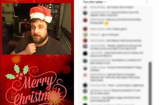 Stephen McCullagh on his YouTube channel, wearing a Santa hat.