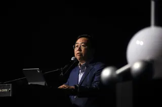 Science, Technology and Innovation Minister Datuk Chang Lih Kang speaks at the launch of the ‘Revolutionising Industry with Graphene’ initiative at the Kuala Lumpur Convention Centre today. — Bernama pic