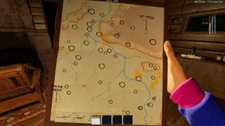 Someone holding a map with circles on it