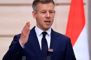 Hungary’s Prime Minister Peter Magyar attends a press conference in Paris, France, on Wednesday. Photo: Reuters