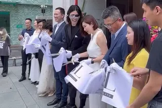 日本知名男公關羅蘭來到彰化市，出席旗下品牌分店開幕活動。畫面翻攝threads bl.xiaoyang