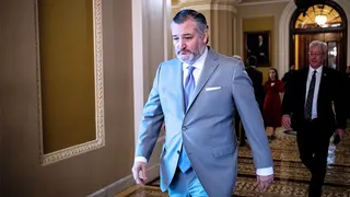 Senator Ted Cruz voting during a Senate session at the US Capitol in Washington, D.C.