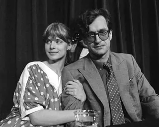 Nastassja Kinski, left, and Wim Wenders after the screening of Paris, Texas at the Cannes film festival in 1984.