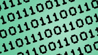 Animated illustration of a screen full of binary code that glitches to reveal "H2O" repeated in a pattern.