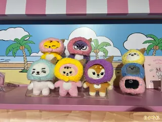 SEVENTEEN《Ice Cream with MINITEEN》主題快閃店，每一個角色娃娃頭上都戴有冰淇淋的帽子，實體真的是太可愛了。(記者廖俐惠攝)