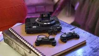 A lifestyle photo of the Lego Sega Genesis (Mega Drive)