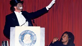 Ted Danson wearing blackface at Friar's Roast event.