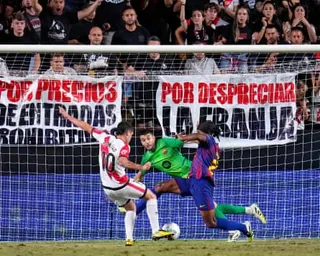 Rayo’s Sergio Camello scores a goal that was then disallowed