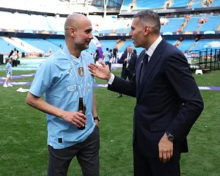 Pep Guardiola with Khaldoon Al-Mubarak