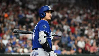 Shohei Ohtani #17 of the Los Angeles Dodgers