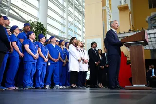 Canada’s Prime Minister Mark Carney announces a new federal AI agenda at Toronto General Hospital on Thursday. Photo: Reuters