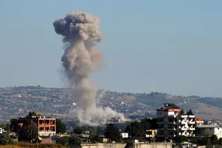 Smoke after an airstrike near Nabatieh, Lebanon on June 4.